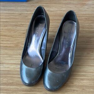 Etienne Aigner Pewter 3.5” Heels